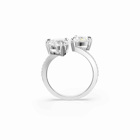Swarovski Mesmera Attract open Ring Heart cut Pav Heart White Silver-tone finish fashion-jewelry  