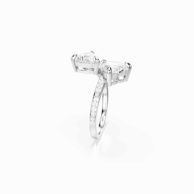 Swarovski Mesmera Attract open Ring Heart cut Pav Heart White Silver-tone finish