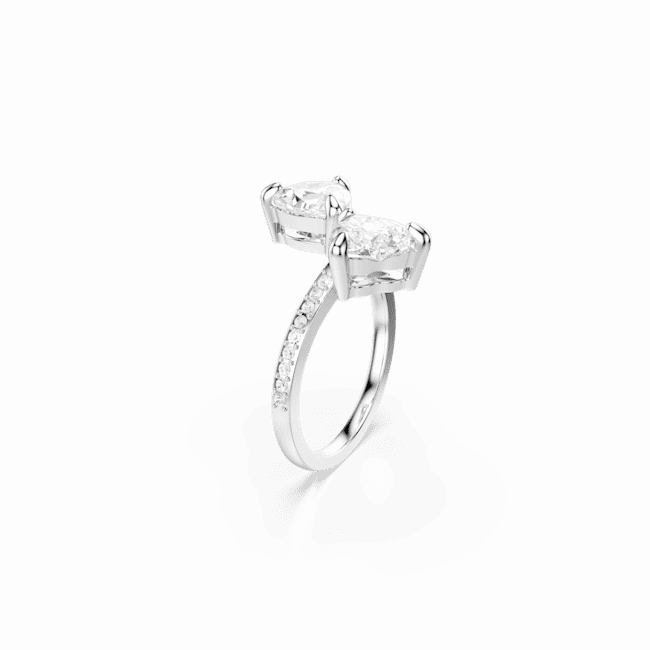 Swarovski Mesmera Attract open Ring Heart cut Pav Heart White Silver-tone finish Size 60