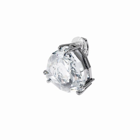 Swarovski Mesmera Clip Earring Single, Triangle Cut Crystal, White, Rhodium Plated 