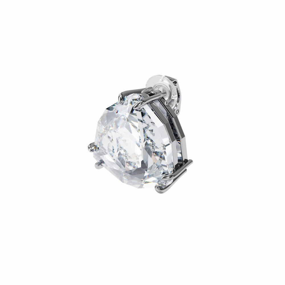 Swarovski Mesmera Clip Earring Single, Triangle Cut Crystal, White, Rhodium Plated fashion-jewelry  