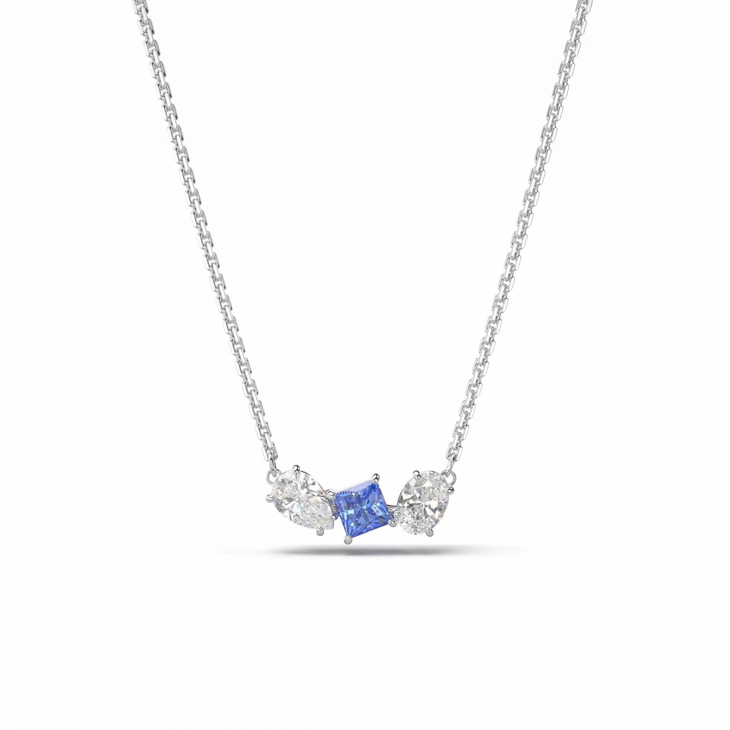 Swarovski Mesmera Pendant Mixed Cuts Blue Rhodium Plated fashion-jewelry  