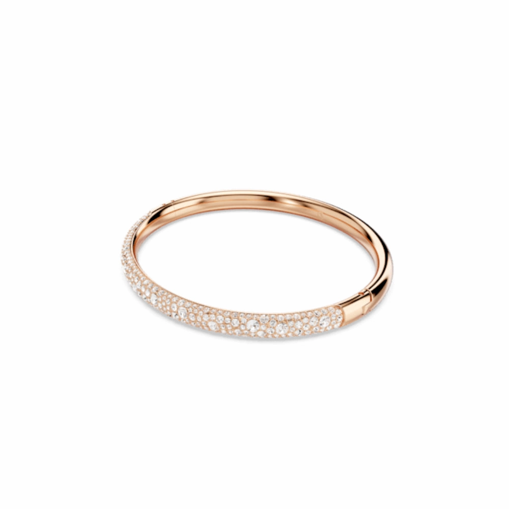 Swarovski Meteora Bangle Snow pave, White, Rhodium plated