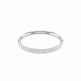 Swarovski Meteora Bangle Snow pave, White, Rhodium plated fashion-jewelry  