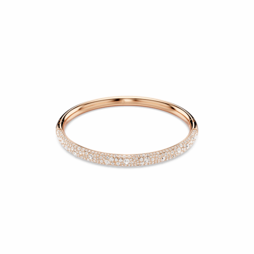 Swarovski Meteora Bangle Snow pave, White, Rhodium plated