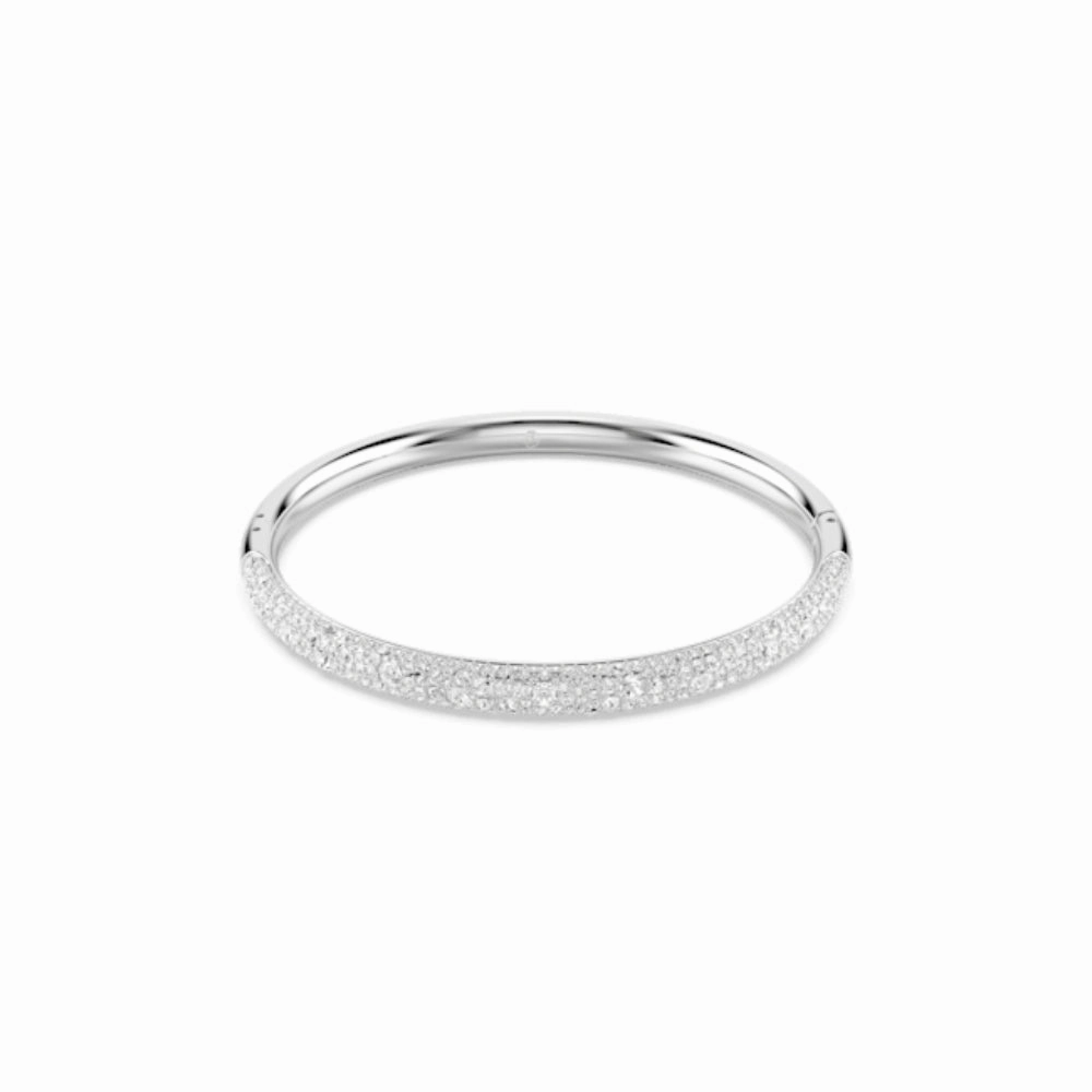 Swarovski Meteora Bangle Snow pave, White, Rhodium plated fashion-jewelry  