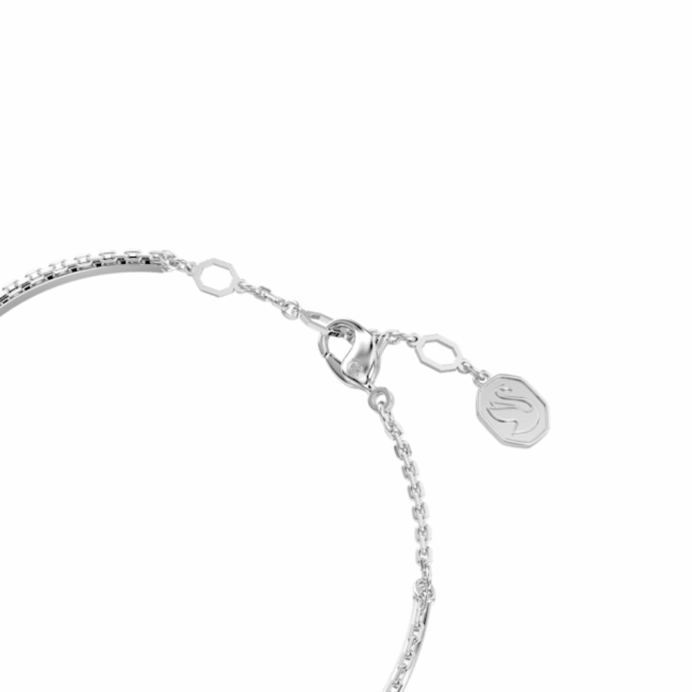 Swarovski Meteora Bangle White, Rhodium plated, Medium