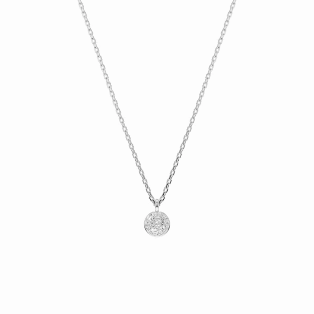 Swarovski Meteora layered pendant Necklace White, Rhodium plated