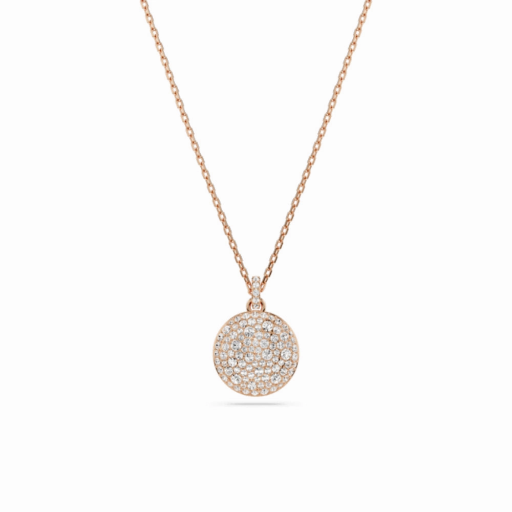 Swarovski Meteora layered pendant Necklace White, Rhodium plated