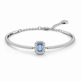 Swarovski Millenia bangle Octagon cut Swarovski Zirconia, Blue, Rhodium plated fashion-jewelry  