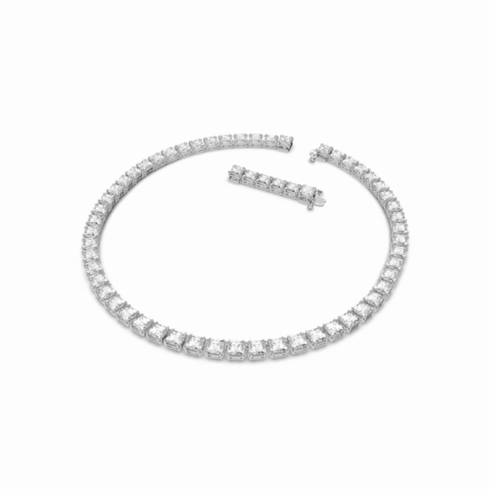 Swarovski Millenia Necklace Square cut, White, Rhodium plated fashion-jewelry  