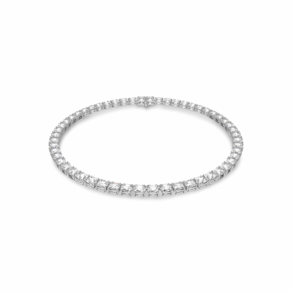 Swarovski Millenia Necklace Square cut, White, Rhodium plated