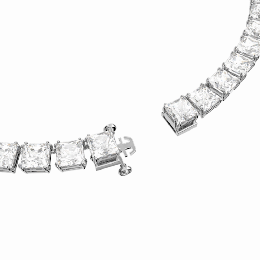 Swarovski Millenia Necklace Square cut, White, Rhodium plated
