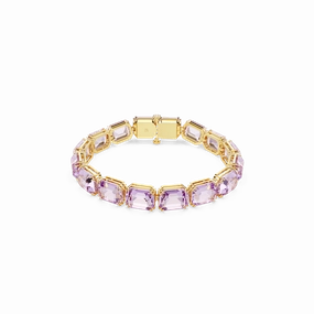 Swarovski Millenia Tennis Bracelet Octagon Cut Purple Gold-Tone Plated fashion-jewelry  