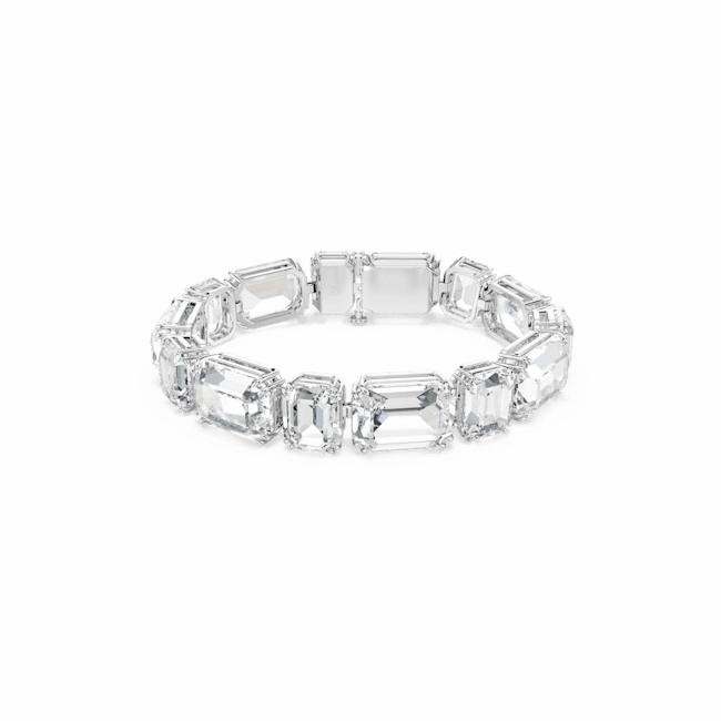Swarovski Millenia Tennis Bracelet Octagon Cut White Rhodium Plated fashion-jewelry  