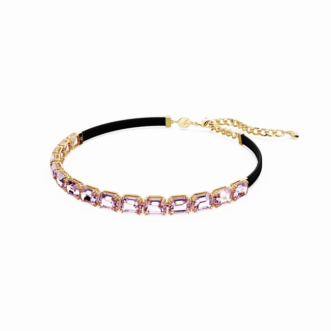 Swarovski Millenia Tennis Choker Octagon Cut Purple Gold-Tone Plated