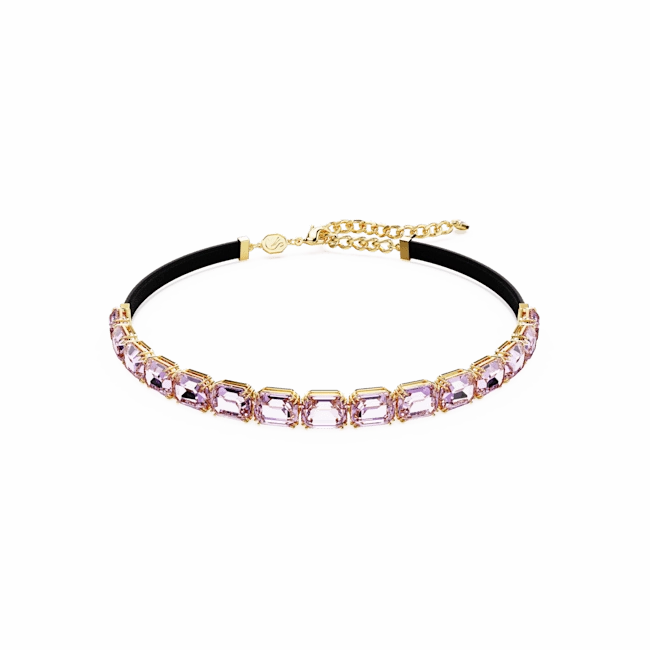 Swarovski Millenia Tennis Choker Octagon Cut Purple Gold-Tone Plated fashion-jewelry  