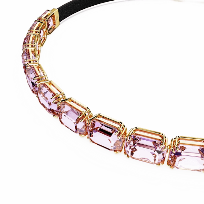 Swarovski Millenia Tennis Choker Octagon Cut Purple Gold-Tone Plated