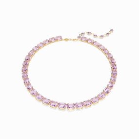 Swarovski Millenia Tennis Necklace Octagon cut Purple Gold-tone plated fashion-jewelry  