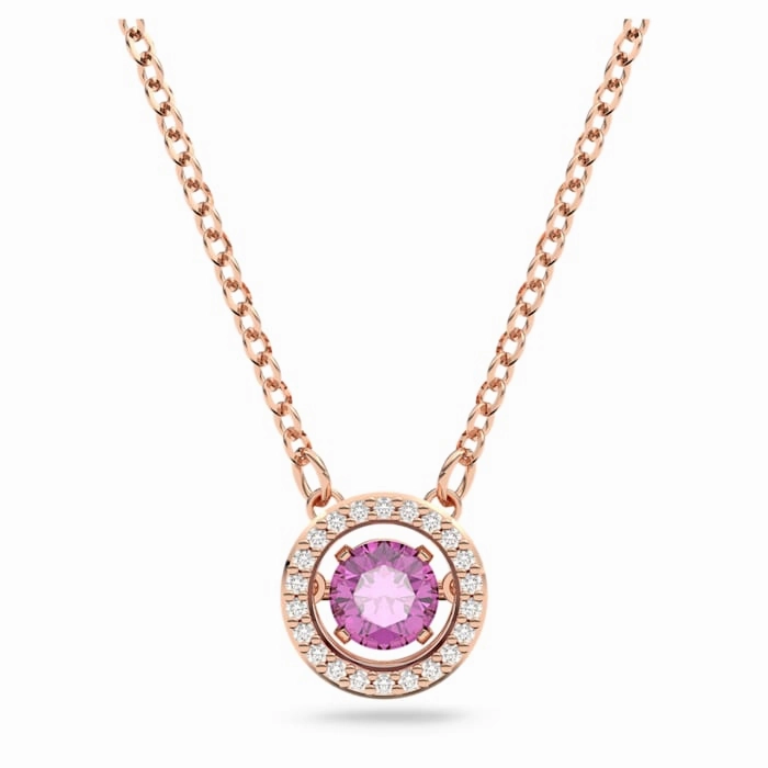 Swarovski Sparkling Dance pendant Purple, Rose gold-tone plated fashion-jewelry  