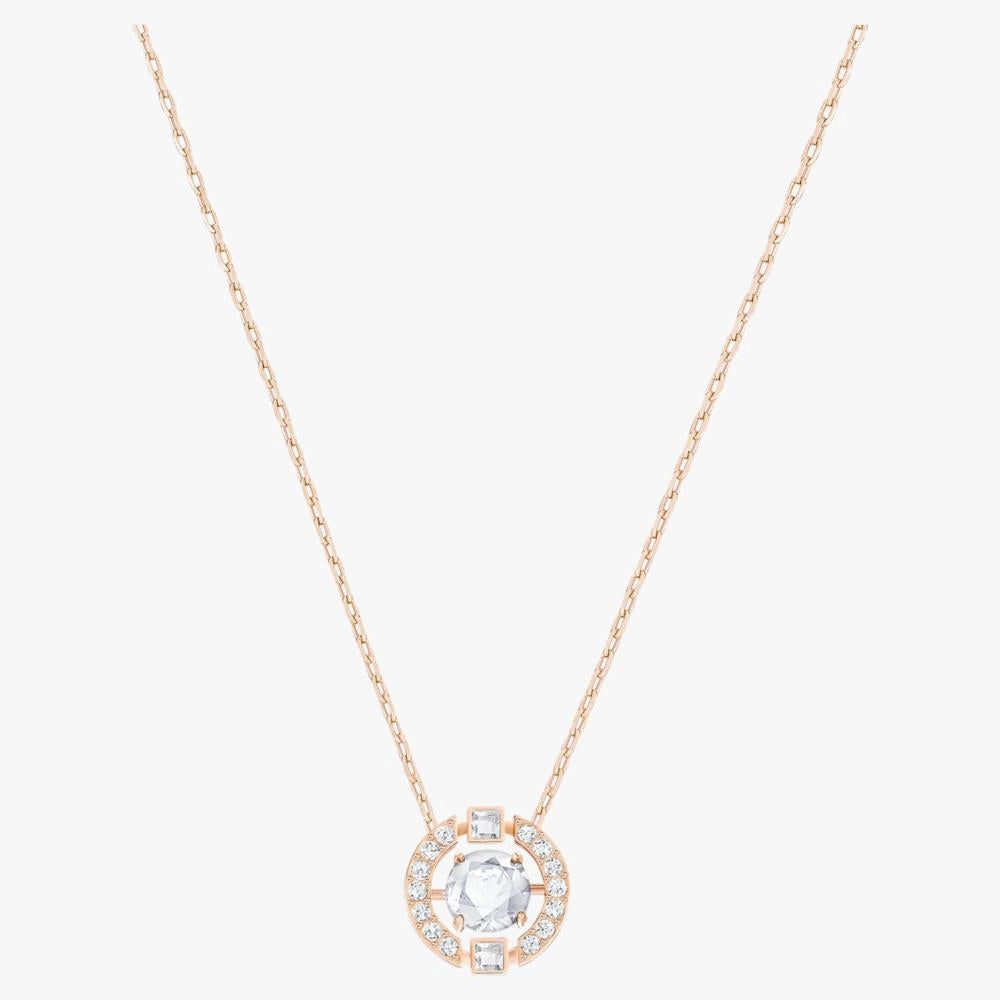 Swarovski Sparkling Dance Round Necklace White White One Size