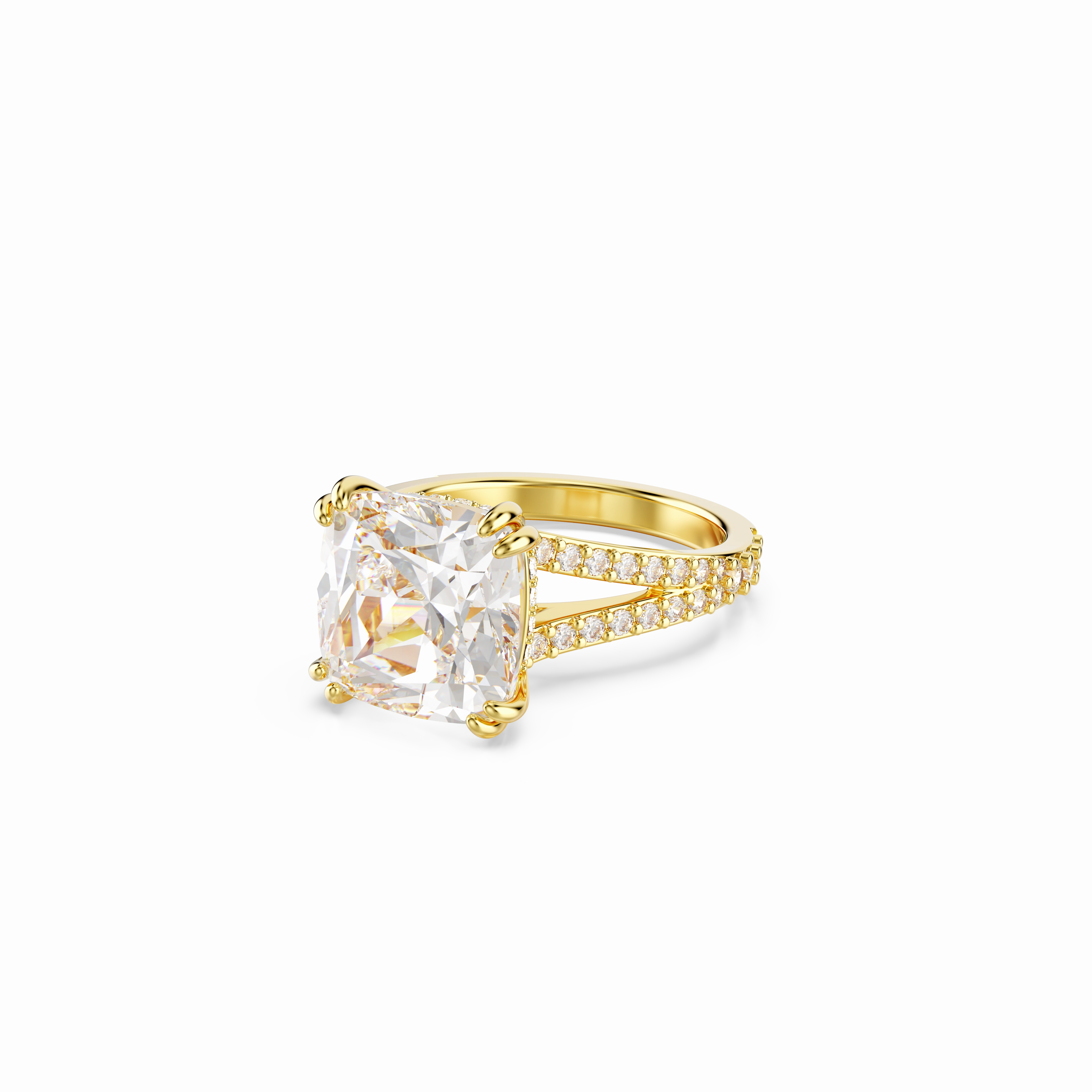 Swarovski Stilla Cocktail Ring Square Cut White Gold-Tone Plated