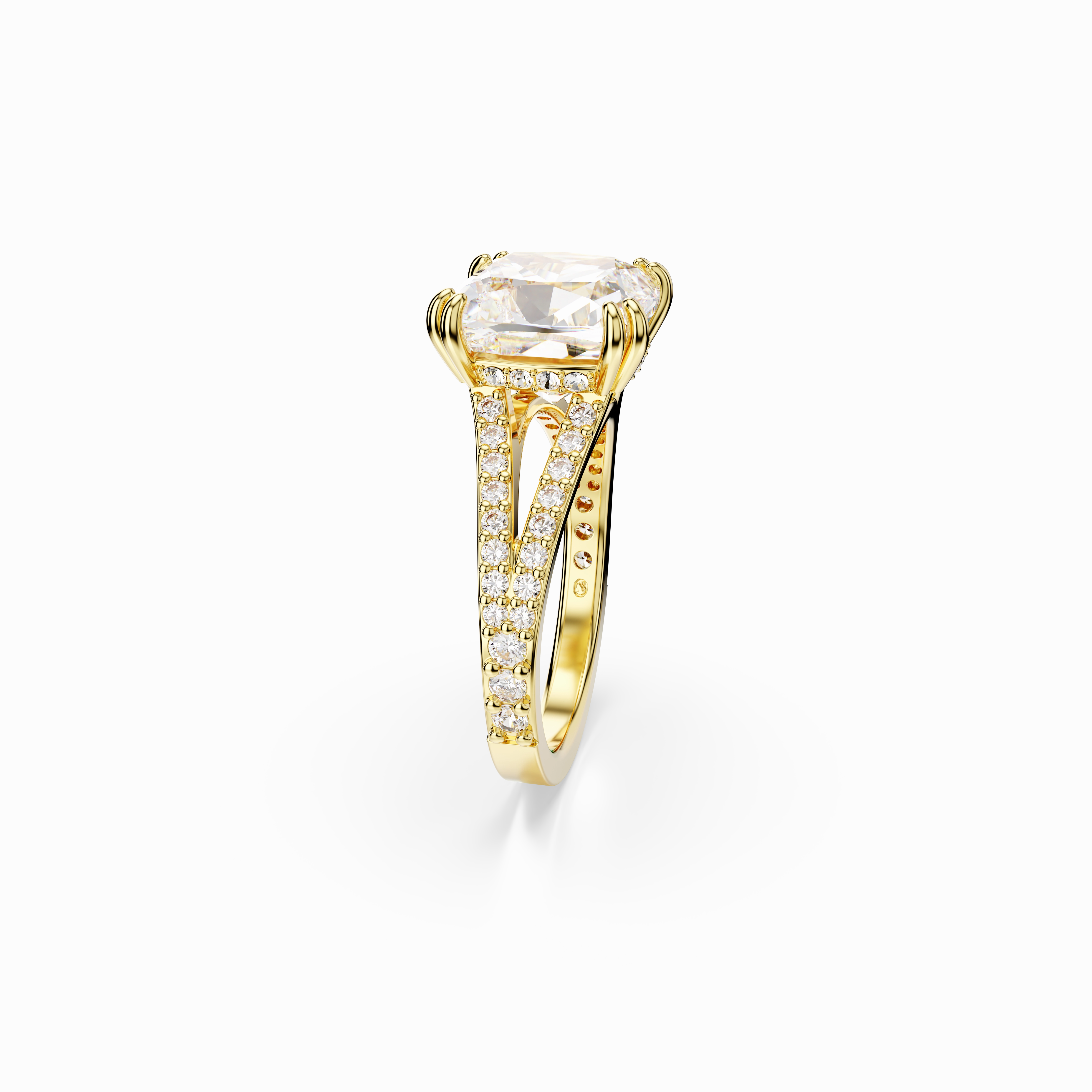 Swarovski Stilla Cocktail Ring Square Cut White Gold-Tone Plated