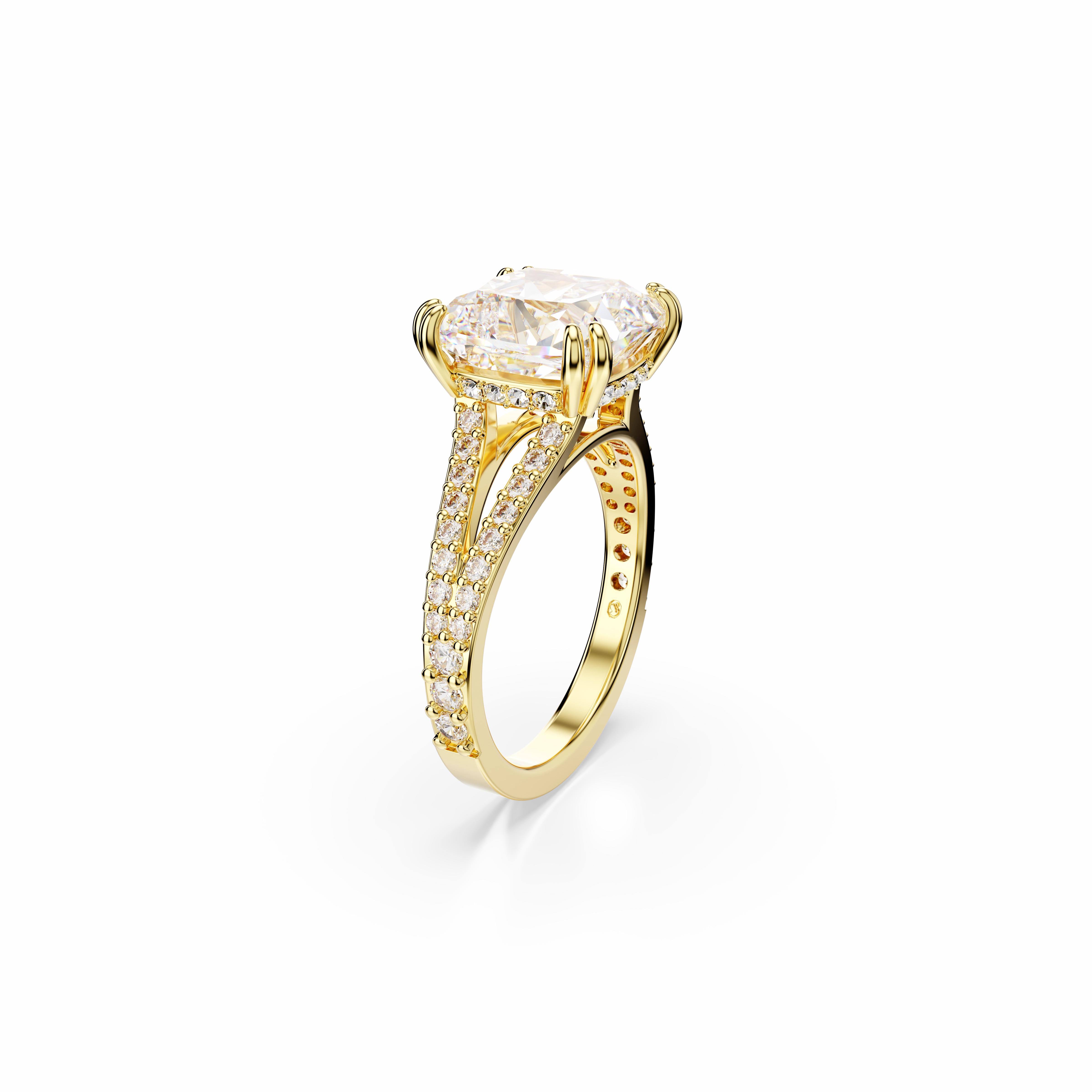 Swarovski Stilla Cocktail Ring Square Cut White Gold-Tone Plated