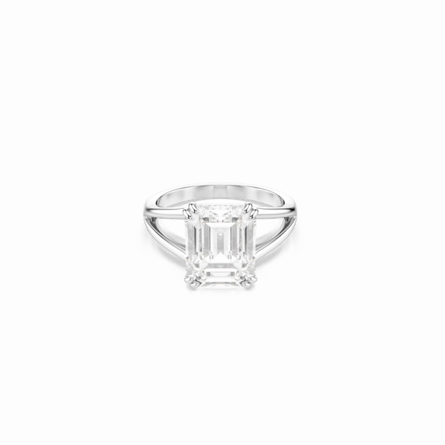 Swarovski Stilla Ring Octagon Cut White Silver-Tone Finish