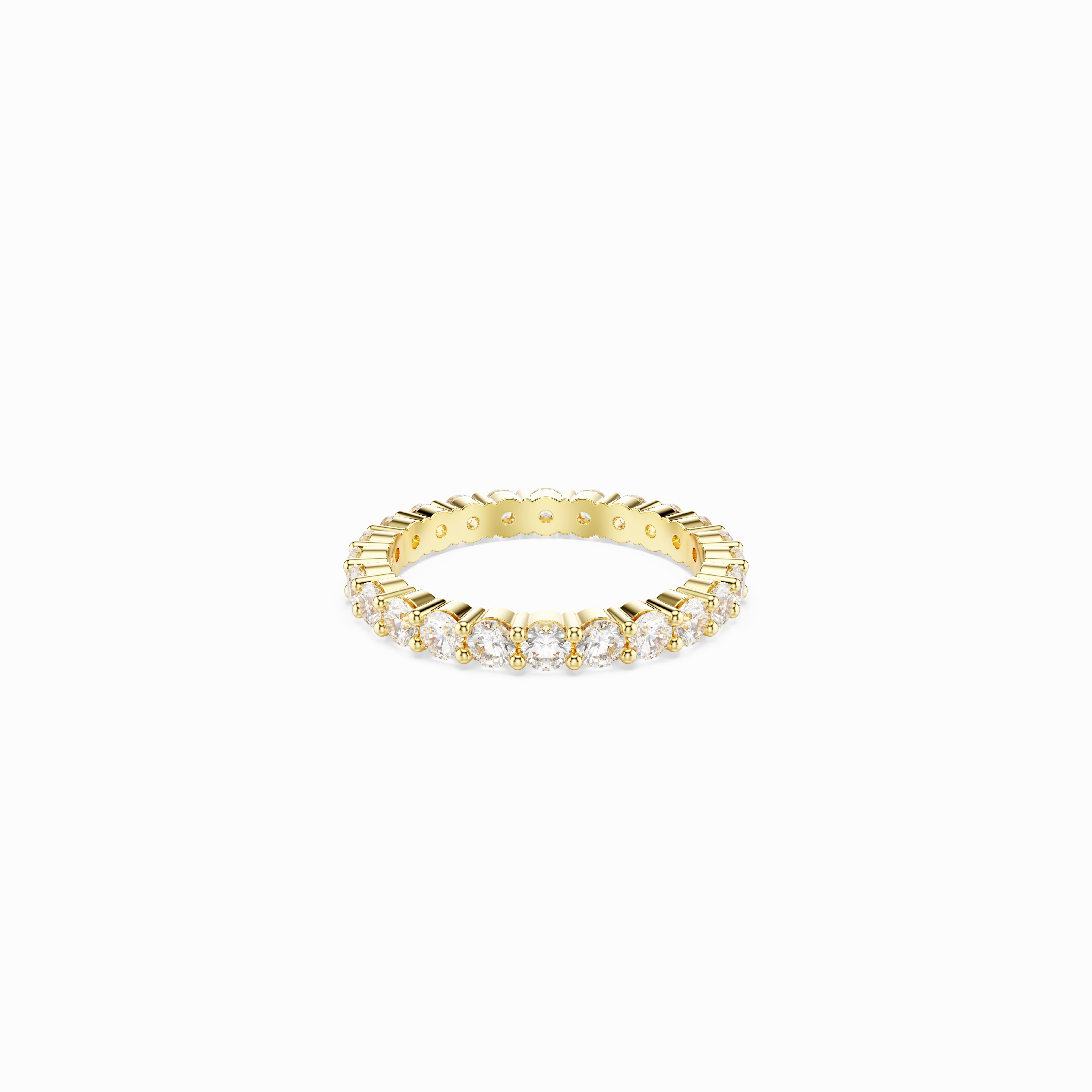Swarovski Stilla Ring Round Cut White Gold-Tone Plated