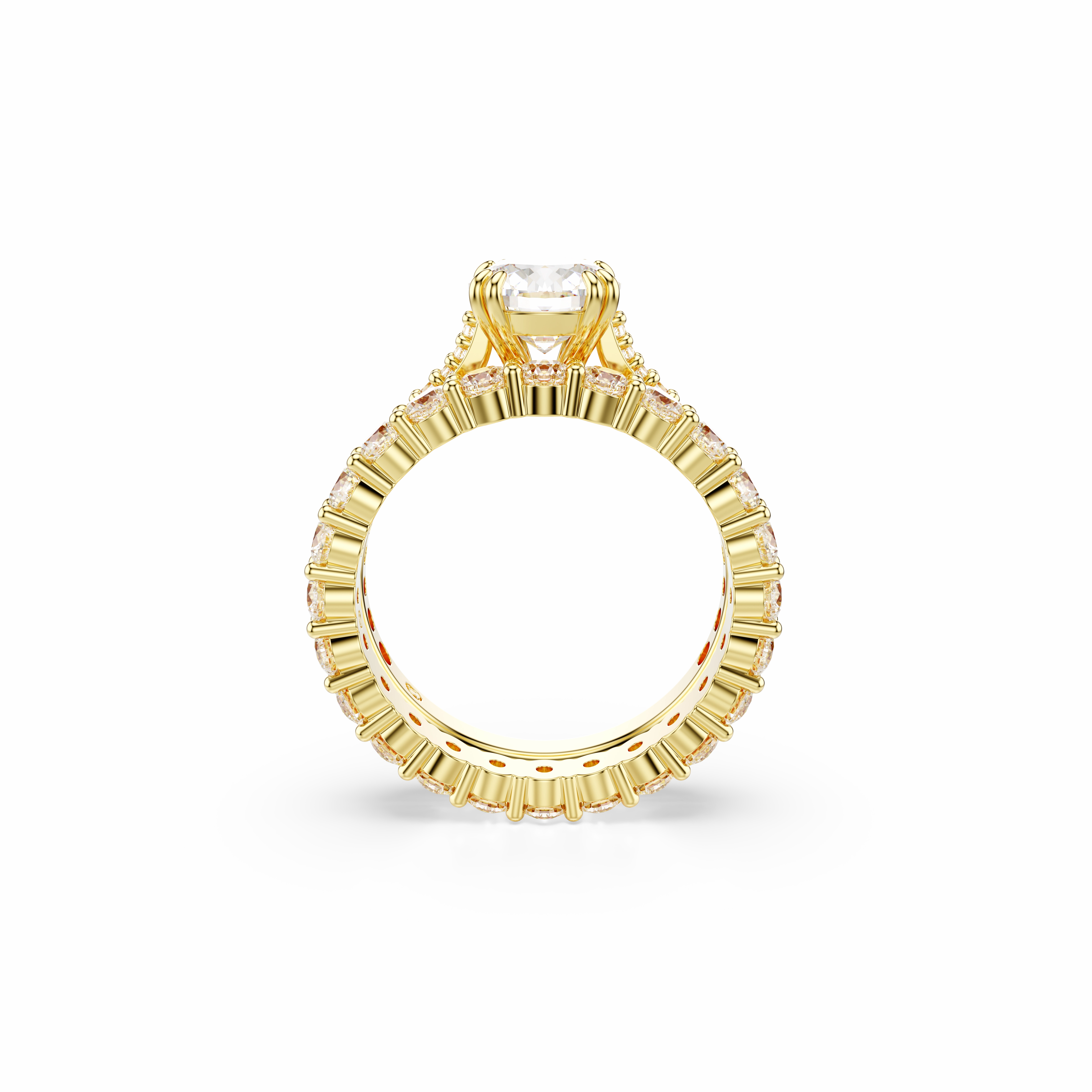 Swarovski Stilla Ring Round Cut White Gold-Tone Plated fashion-jewelry  