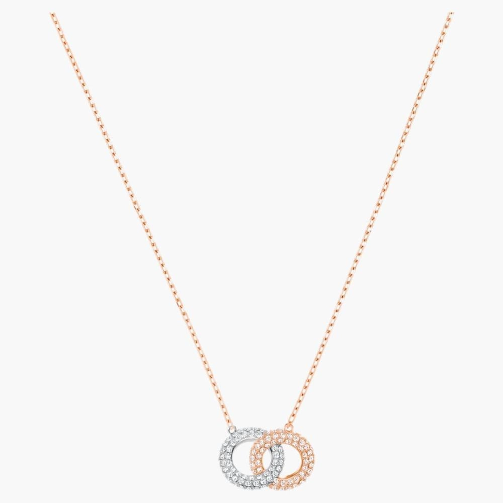 Swarovski Stone Necklace Multi-Colored, Rose-Gold Tone Plated fashion-jewelry  