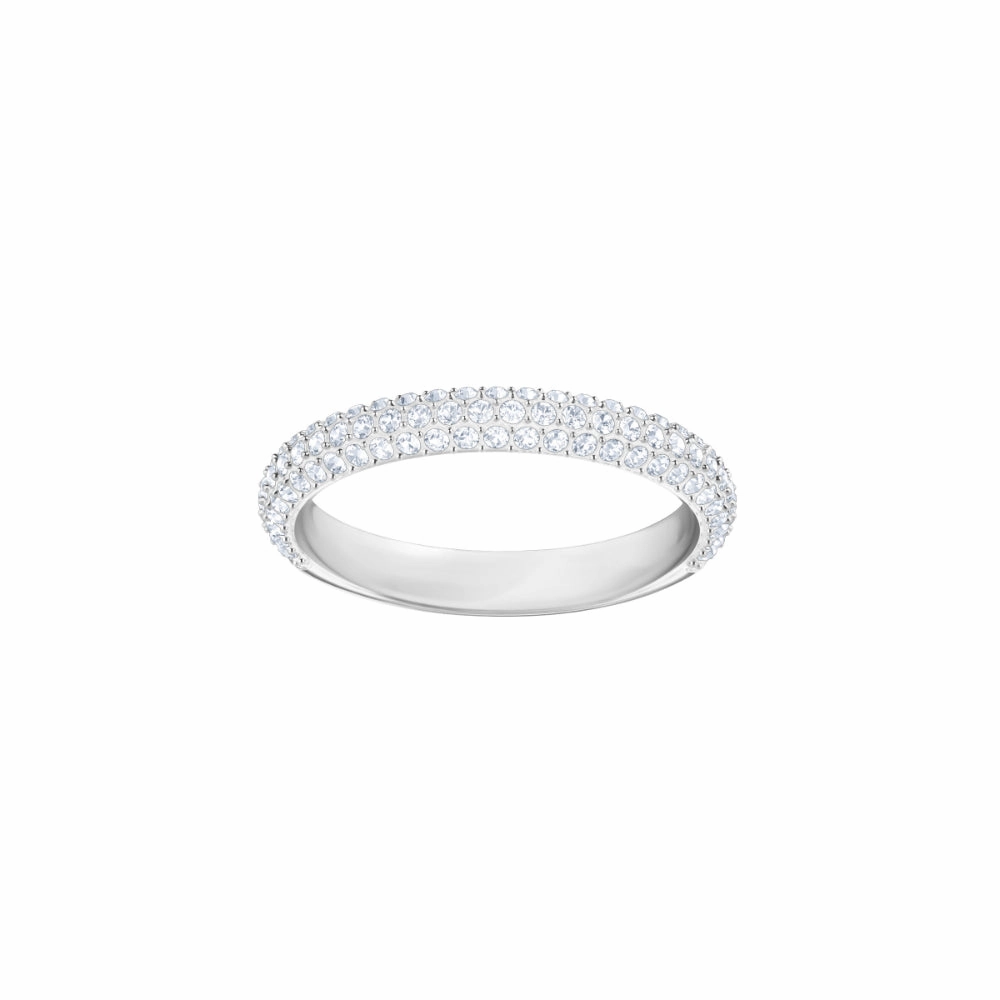 Swarovski Stone Ring White, Rhodium Plated fashion-jewelry  