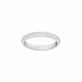 Swarovski Stone Ring White, Rhodium Plated fashion-jewelry  