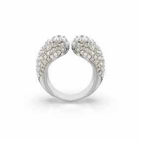 Swarovski Sublima Cocktail Ring Round Cut White Rhodium Plated fashion-jewelry  