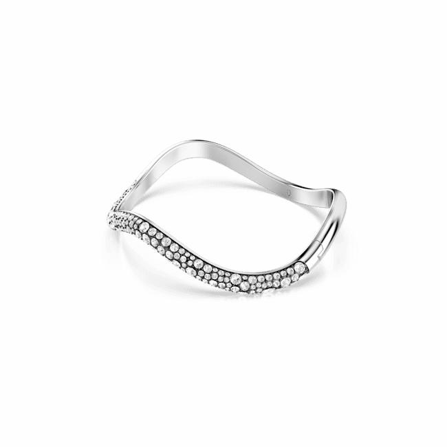 Swarovski Sublima Cuff bangle, Round cut, White, Rhodium plated, Small fashion-jewelry  