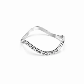 Swarovski Sublima Cuff bangle, Round cut, White, Rhodium plated, Small fashion-jewelry  