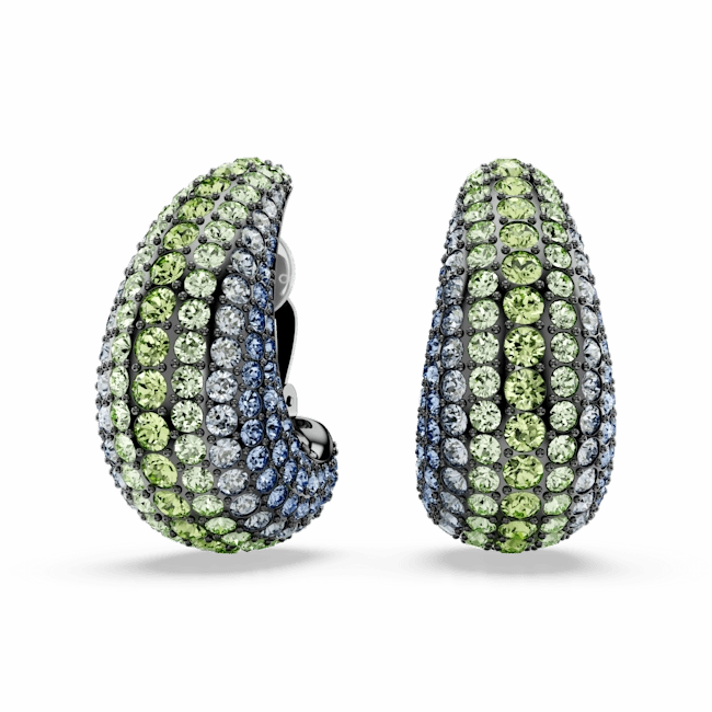 Swarovski Sublima Drop Earrings Round cut, Small, Multicolored, Ruthenium plated