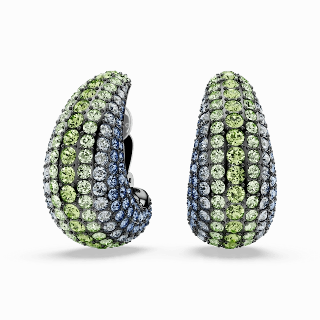 Swarovski Sublima Drop Earrings Round cut, Small, Multicolored, Ruthenium plated