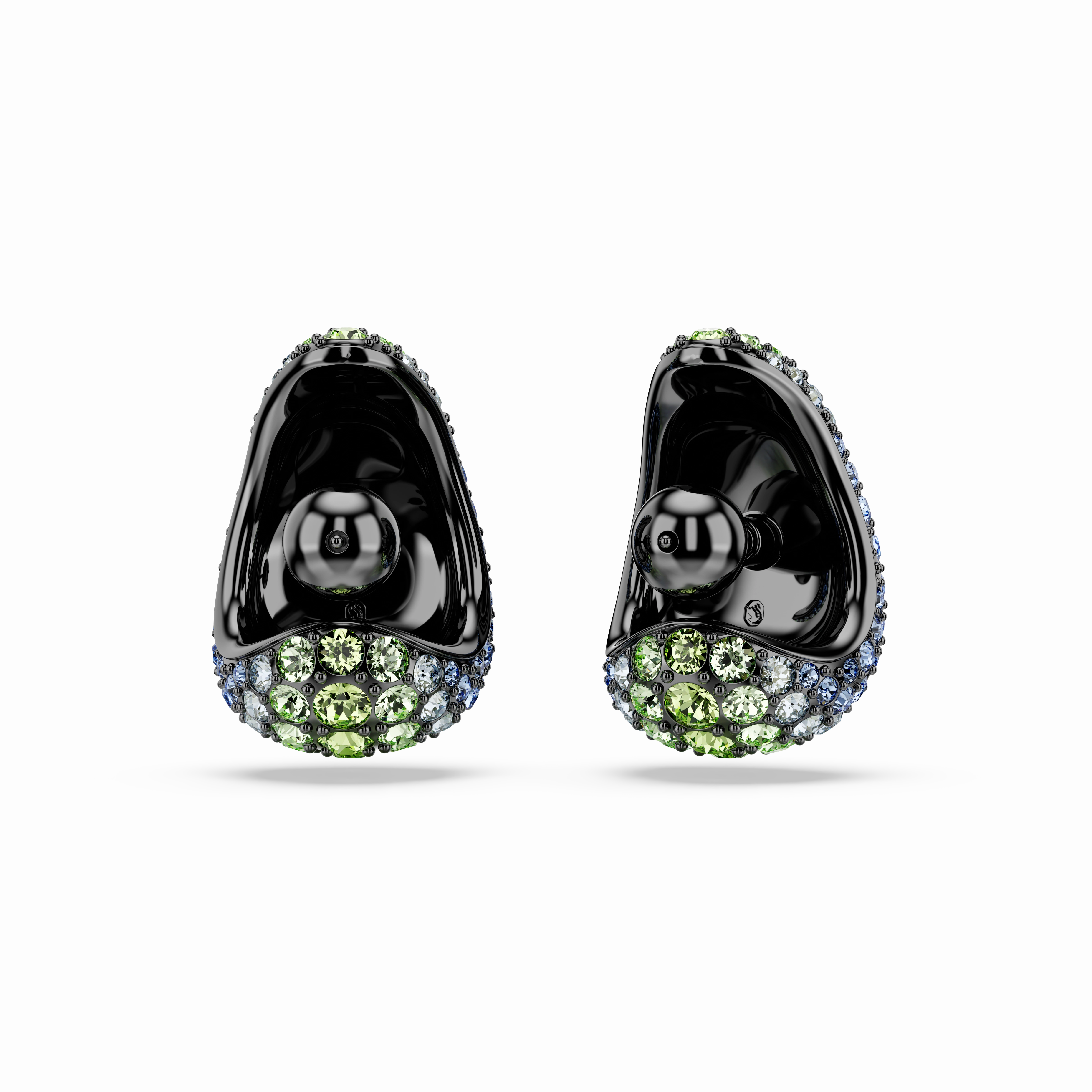 Swarovski Sublima Drop Earrings Round Cut Small Multicolored Ruthenium Plated