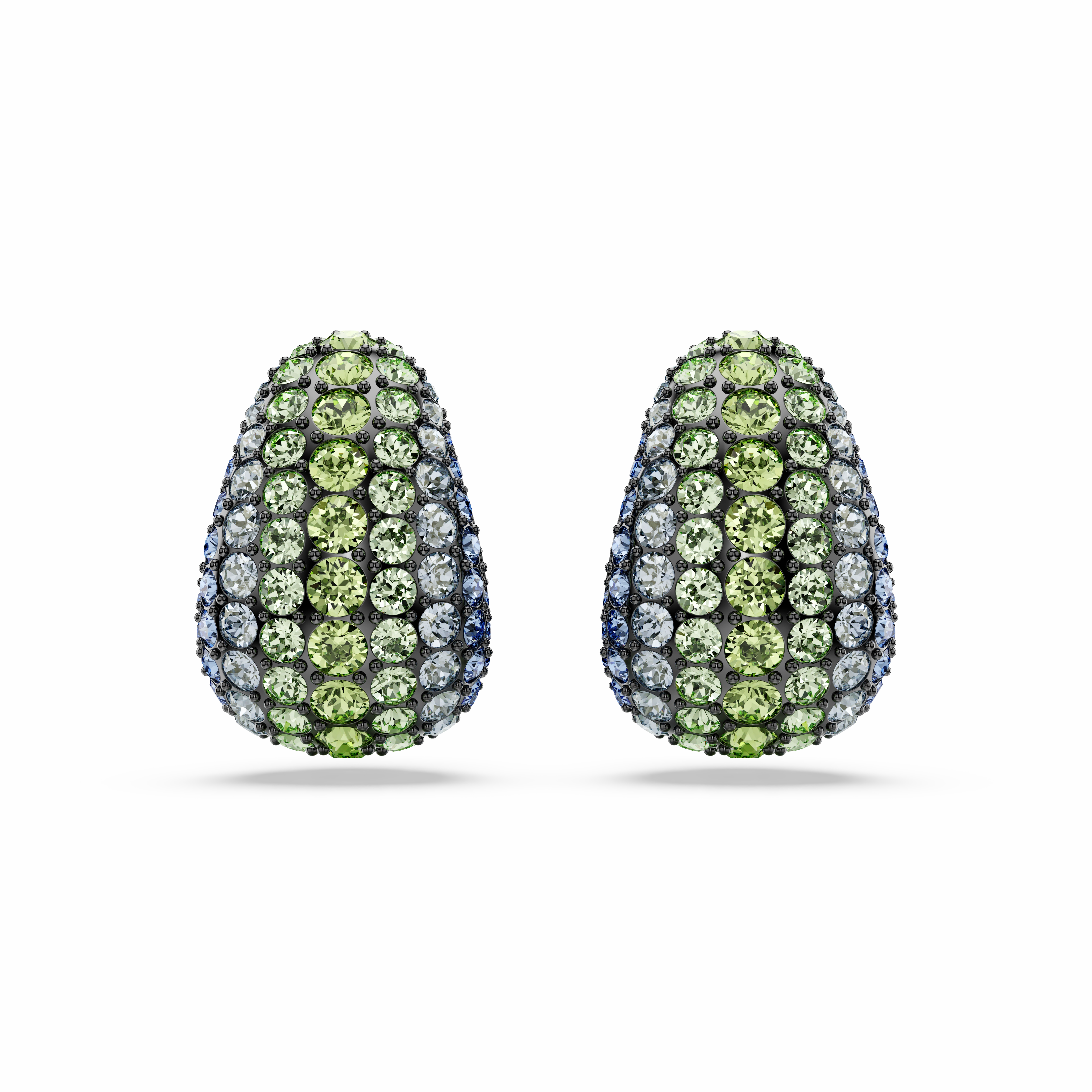 Swarovski Sublima Drop Earrings Round Cut Small Multicolored Ruthenium Plated 