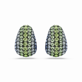 Swarovski Sublima Drop Earrings Round Cut Small Multicolored Ruthenium Plated 