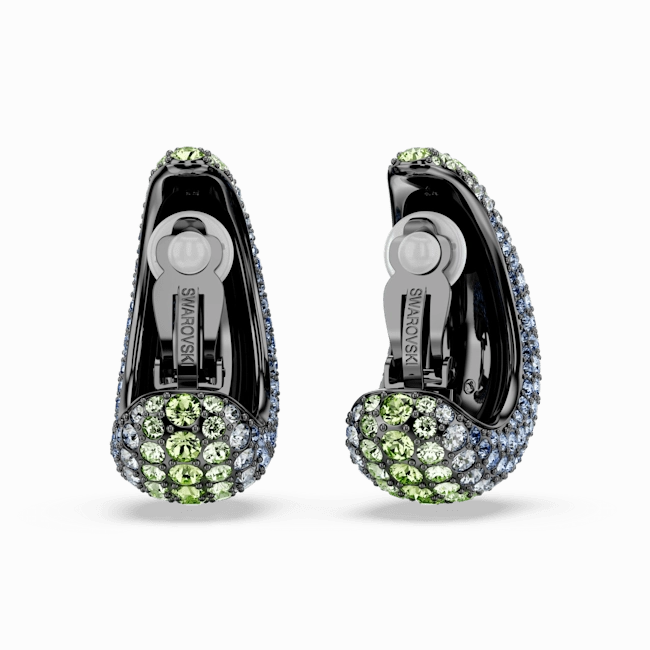 Swarovski Sublima Drop Earrings Round cut, Small, Multicolored, Ruthenium plated
