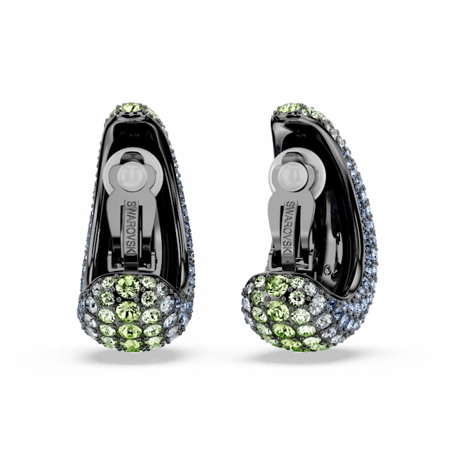 Swarovski Sublima Drop Earrings Round cut, Small, Multicolored, Ruthenium plated