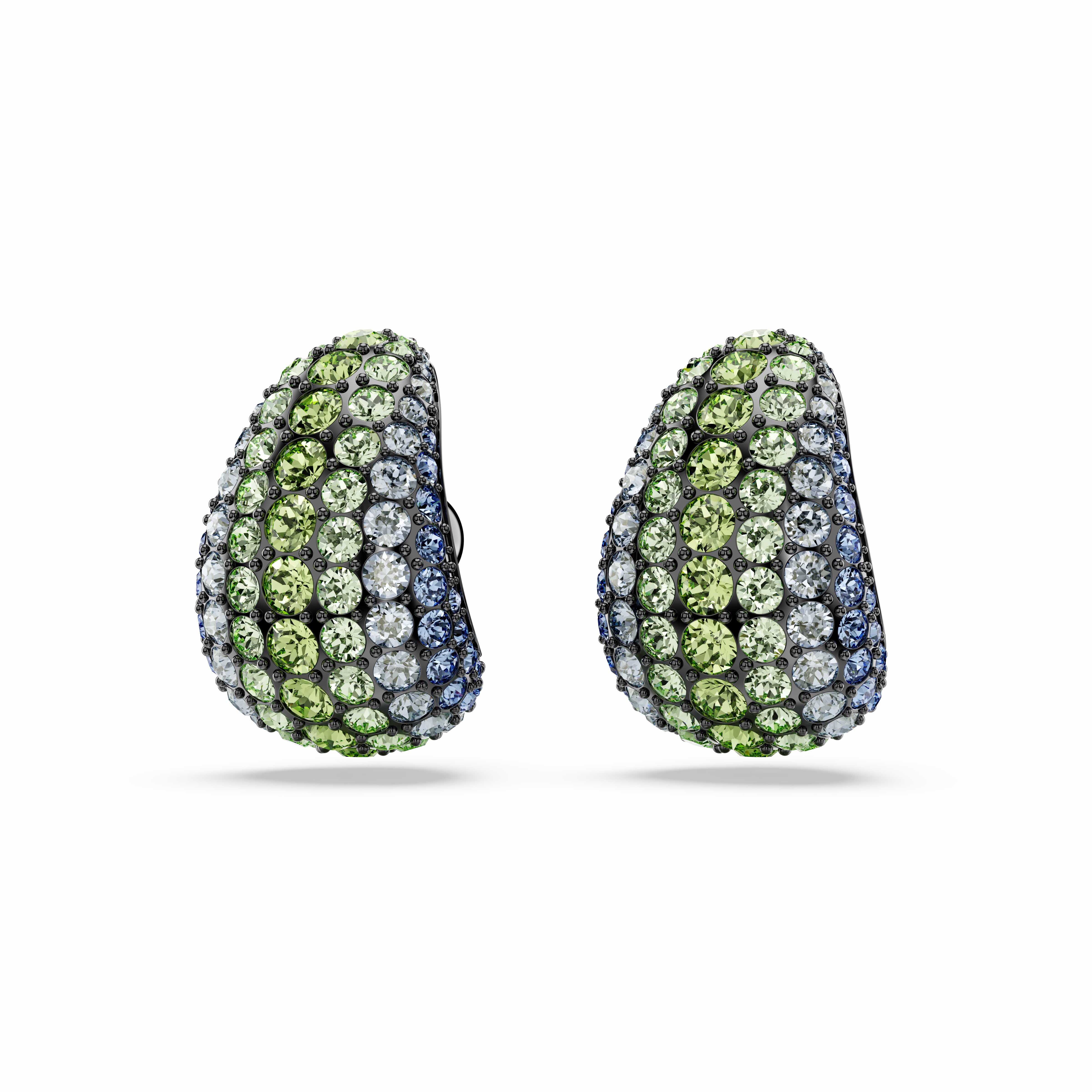 Swarovski Sublima Drop Earrings Round Cut Small Multicolored Ruthenium Plated