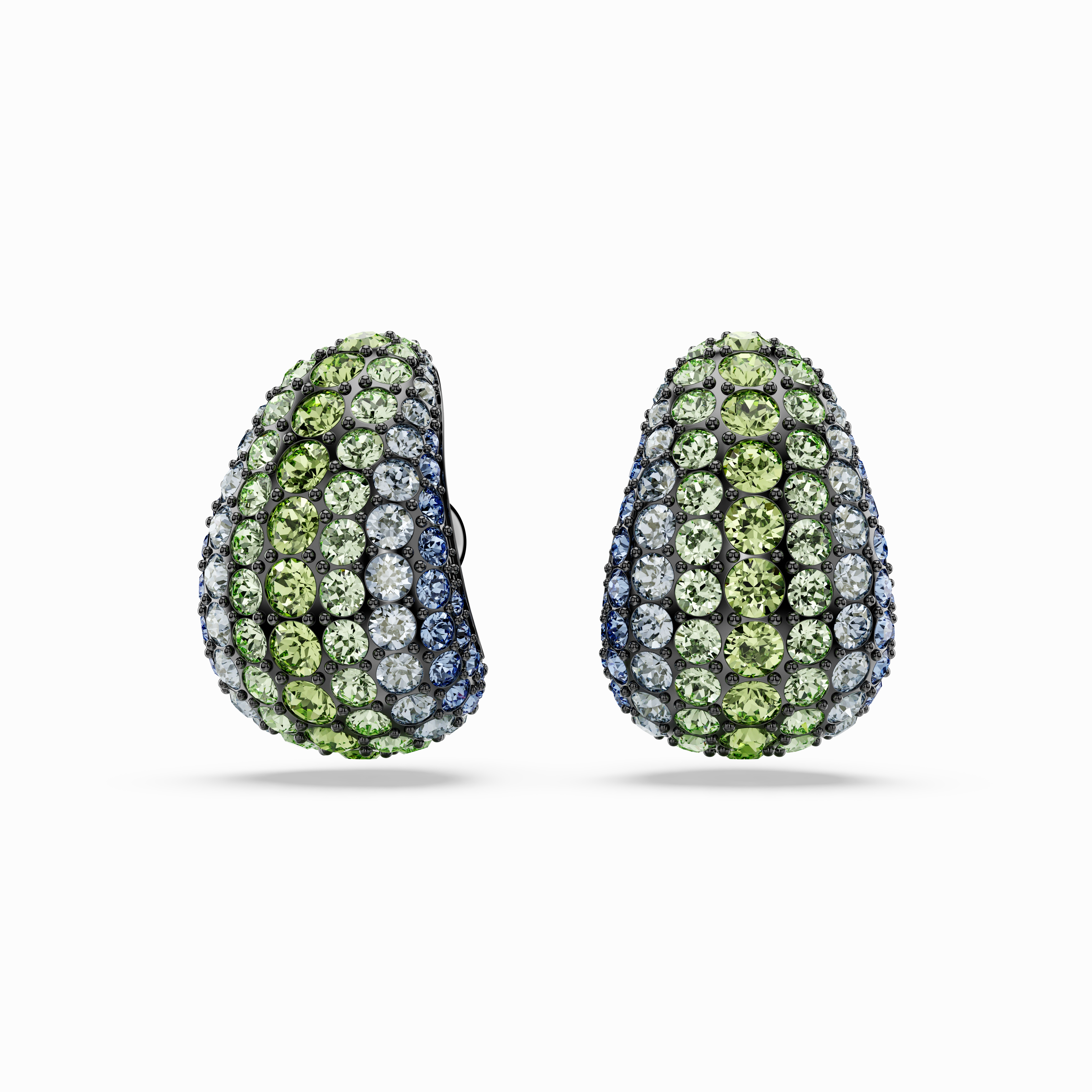 Swarovski Sublima Drop Earrings Round Cut Small Multicolored Ruthenium Plated