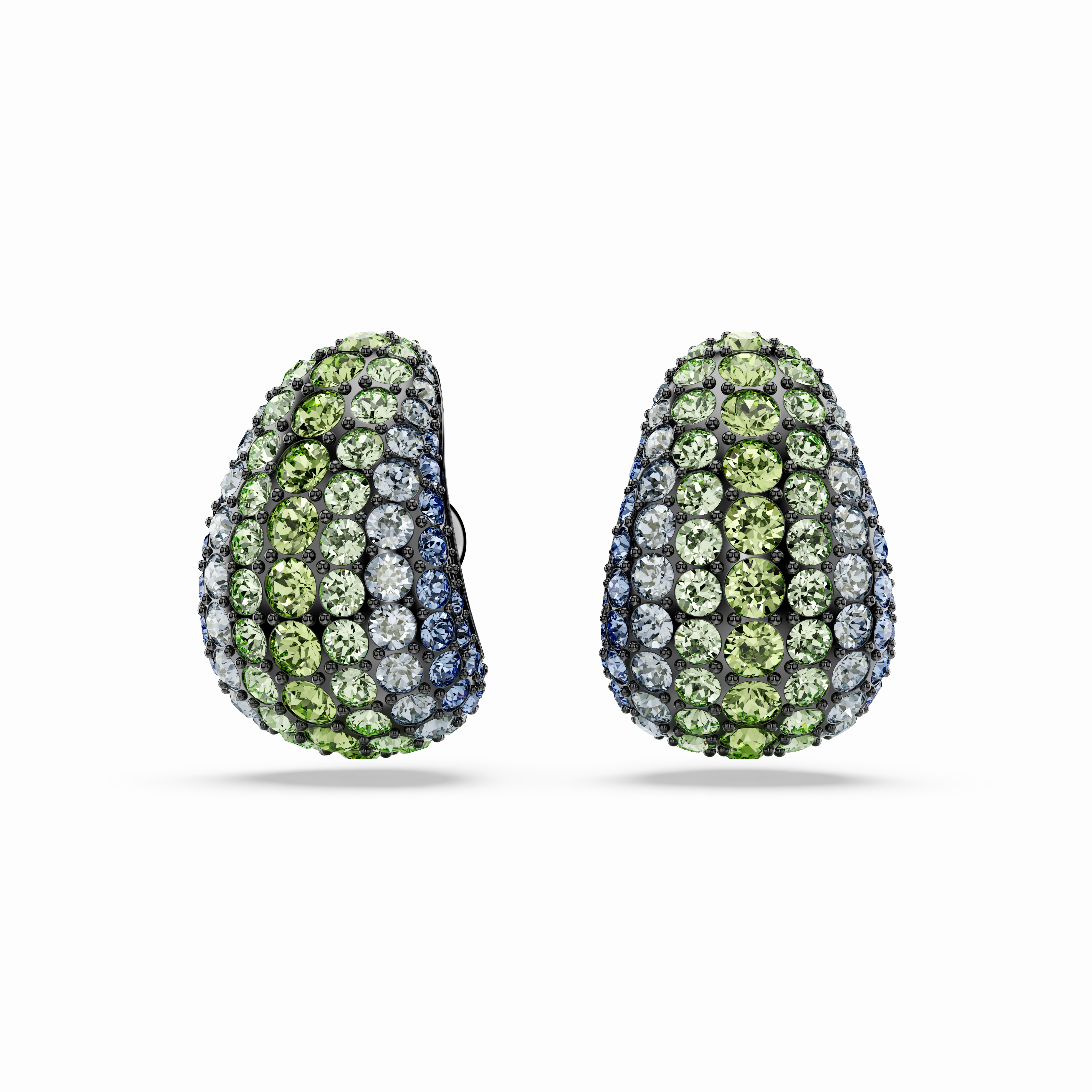 Swarovski Sublima Drop Earrings Round Cut Small Multicolored Ruthenium Plated