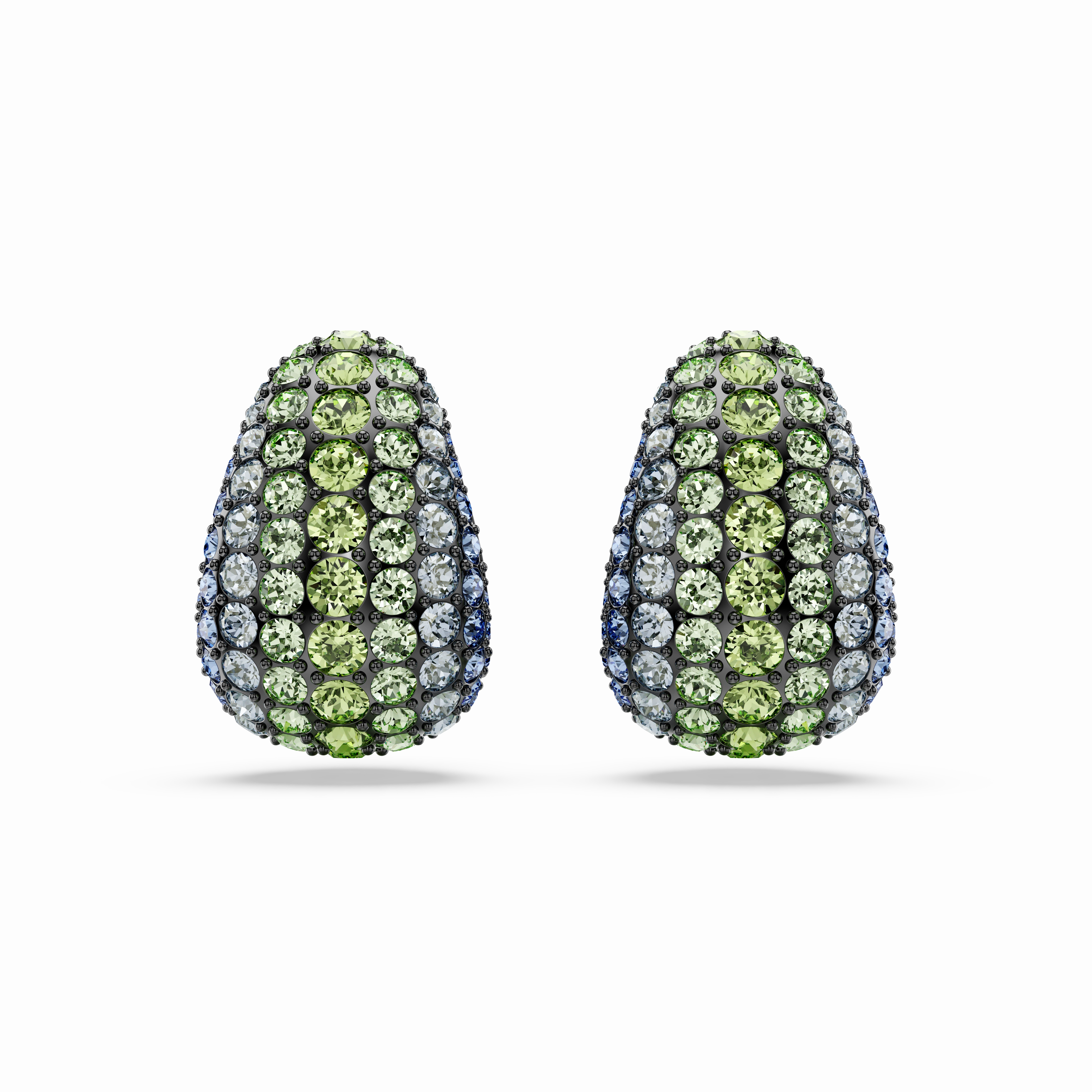 Swarovski Sublima Drop Earrings Round Cut Small Multicolored Ruthenium Plated 