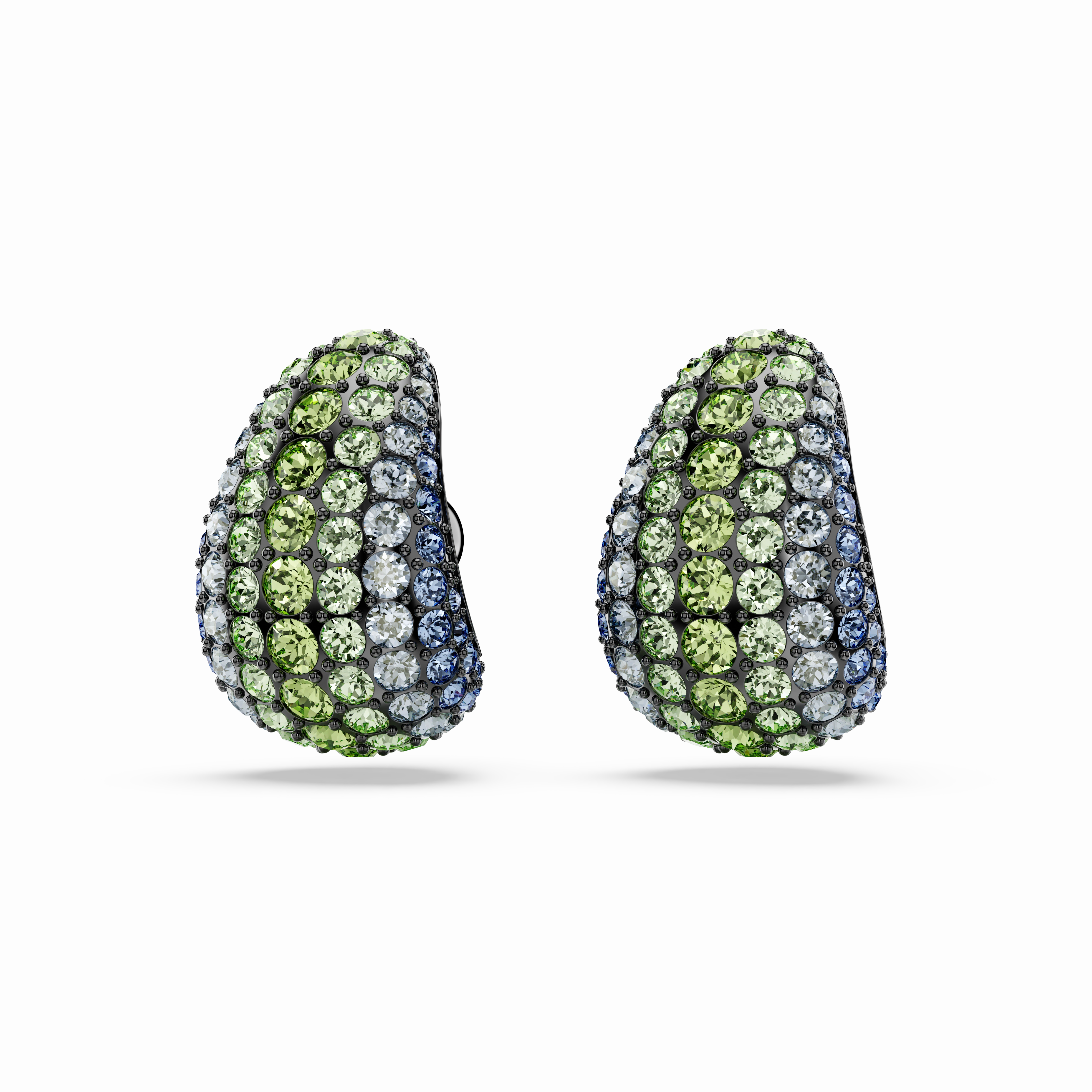 Swarovski Sublima Drop Earrings Round Cut Small Multicolored Ruthenium Plated