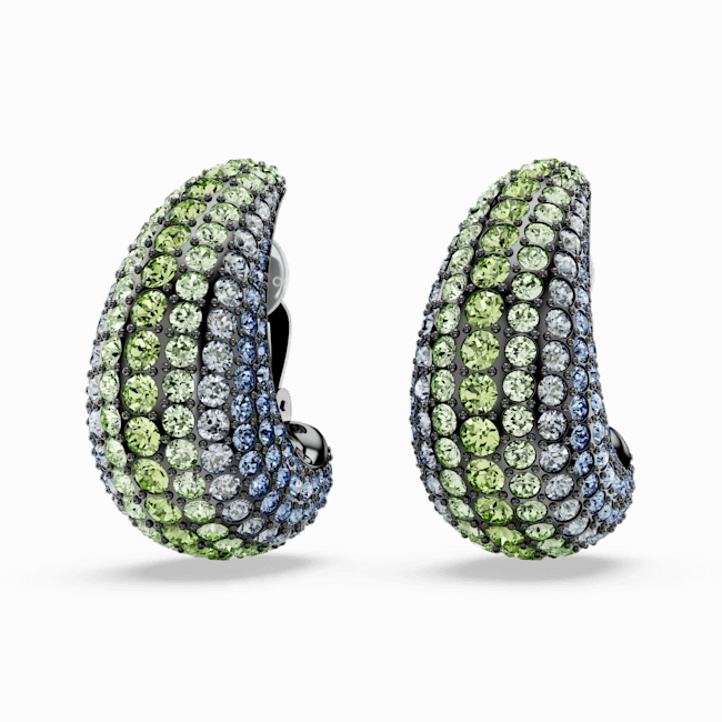 Swarovski Sublima Drop Earrings Round cut, Small, Multicolored, Ruthenium plated